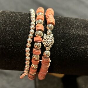🐠 Owl clay bracelet set